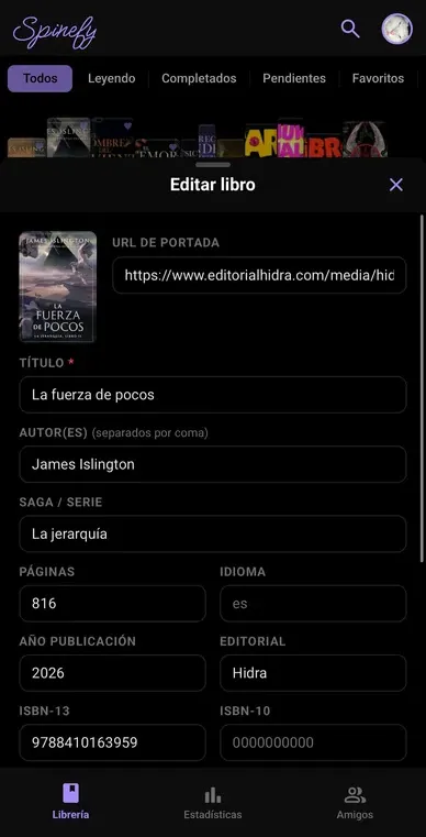 Spinefy app screenshot