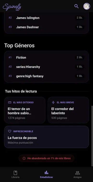 Spinefy app screenshot